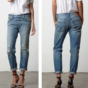 Levis 501 CT Selvedge Ripped Jeans